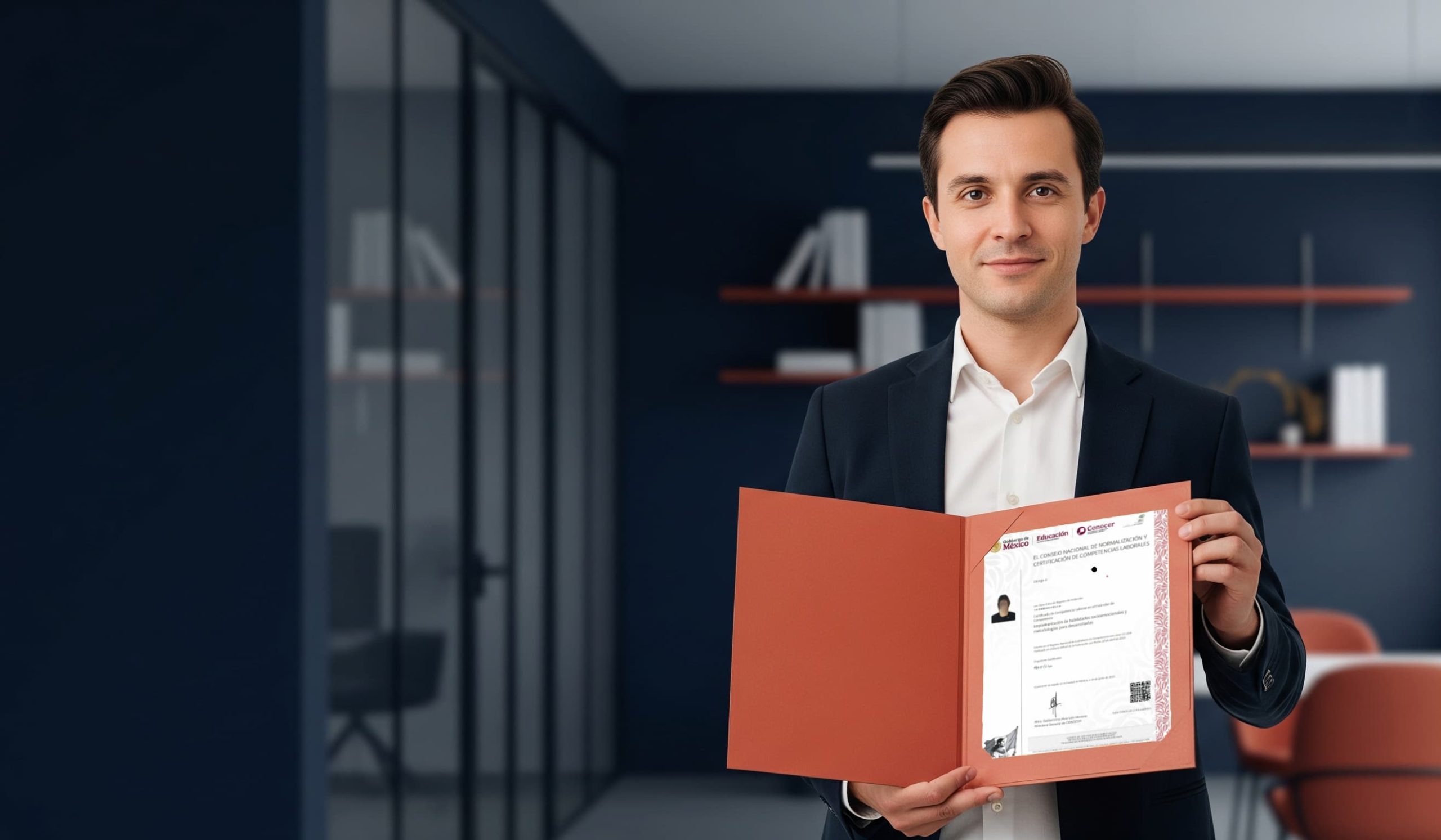 Entrega de certificado oficial SEP-CONOCER a profesional competente